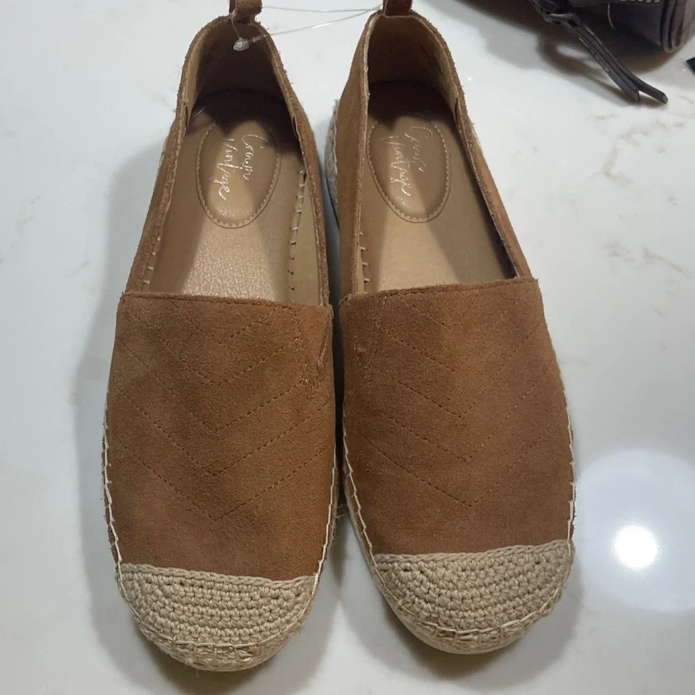 Crown Vintage Tan Suede Espadrille Slip-On